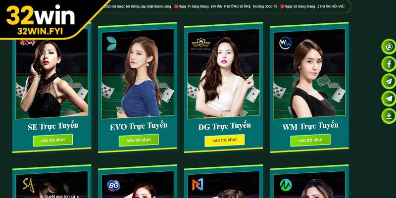 Hướng dẫn tham gia chơi casino 32Win đơn giản