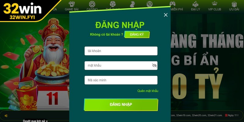Khi quên mật khẩu 32win bạn có thể lấy tạo lại pass mới