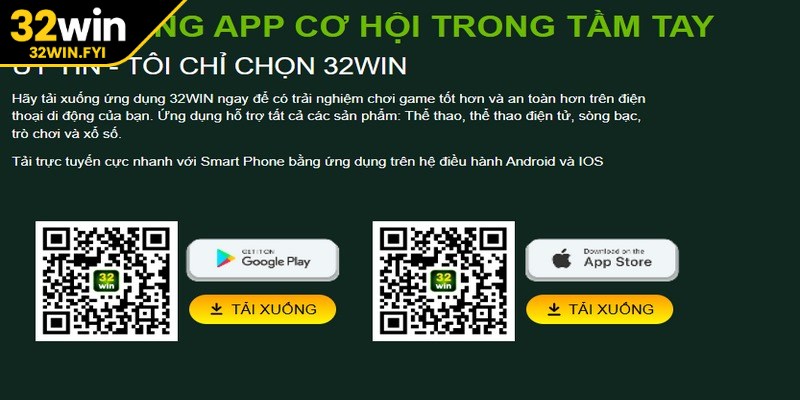 Tải app 32win với iOS rất đơn giản, chỉ trong giây lát sẽ thành công