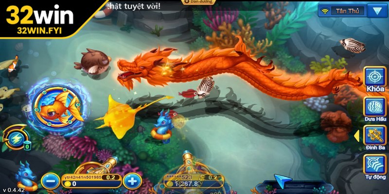 Trong game bạn sẽ đối đầu trực tiếp với những con thuỷ quái khủng