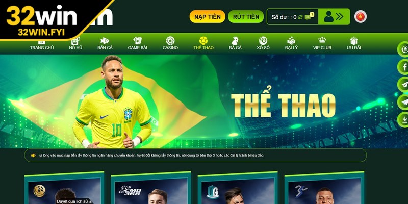 Thể thao 32Win là nền tảng cá cược trực tuyến uy tín