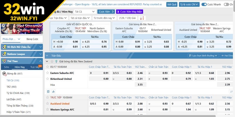 Các bộ môn thể thao 32Win siêu hót hiện nay